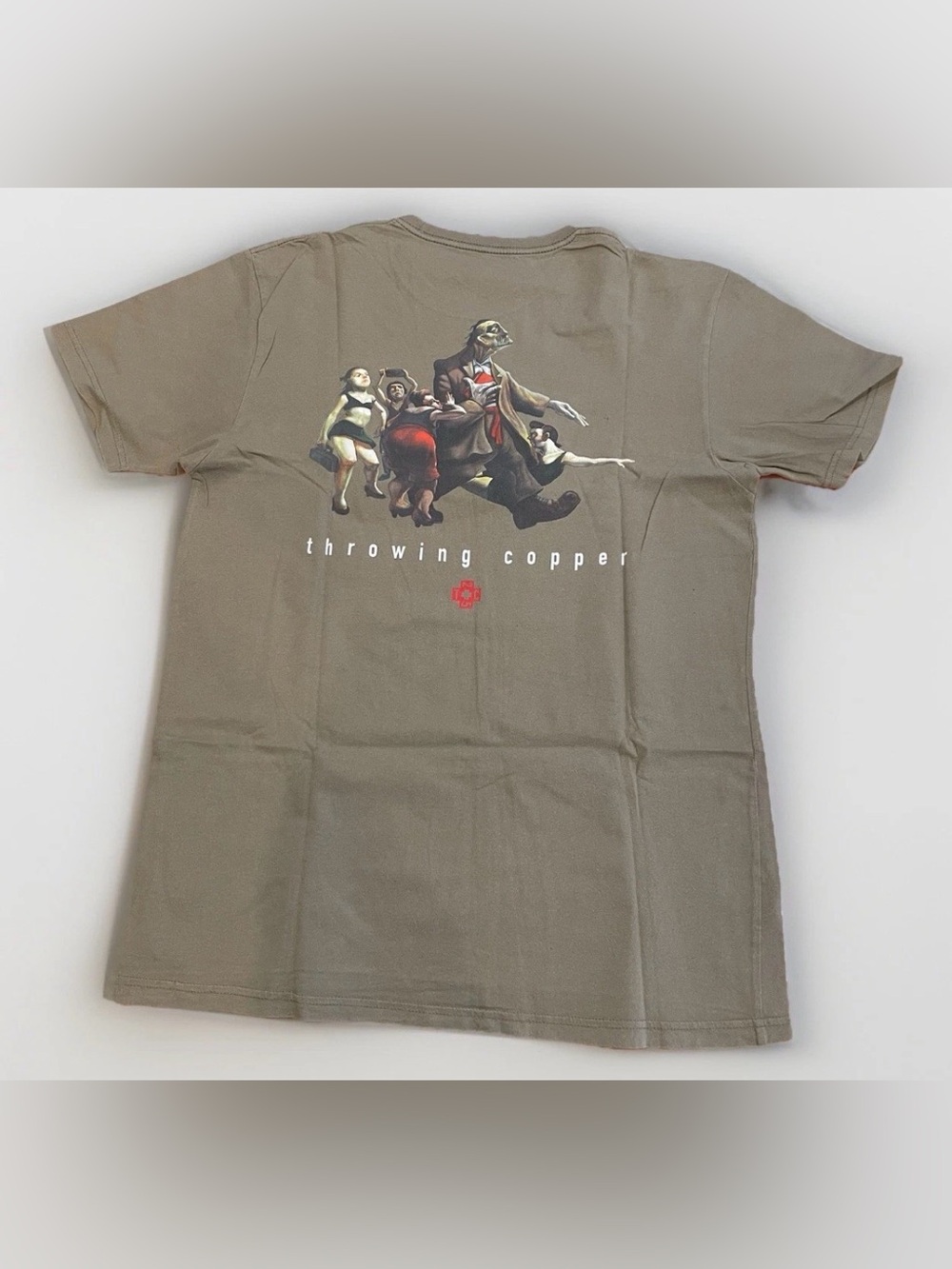 Live Band T-Shirt Throwing Copper Size Large Band Tee 90s Rock Green Y2K